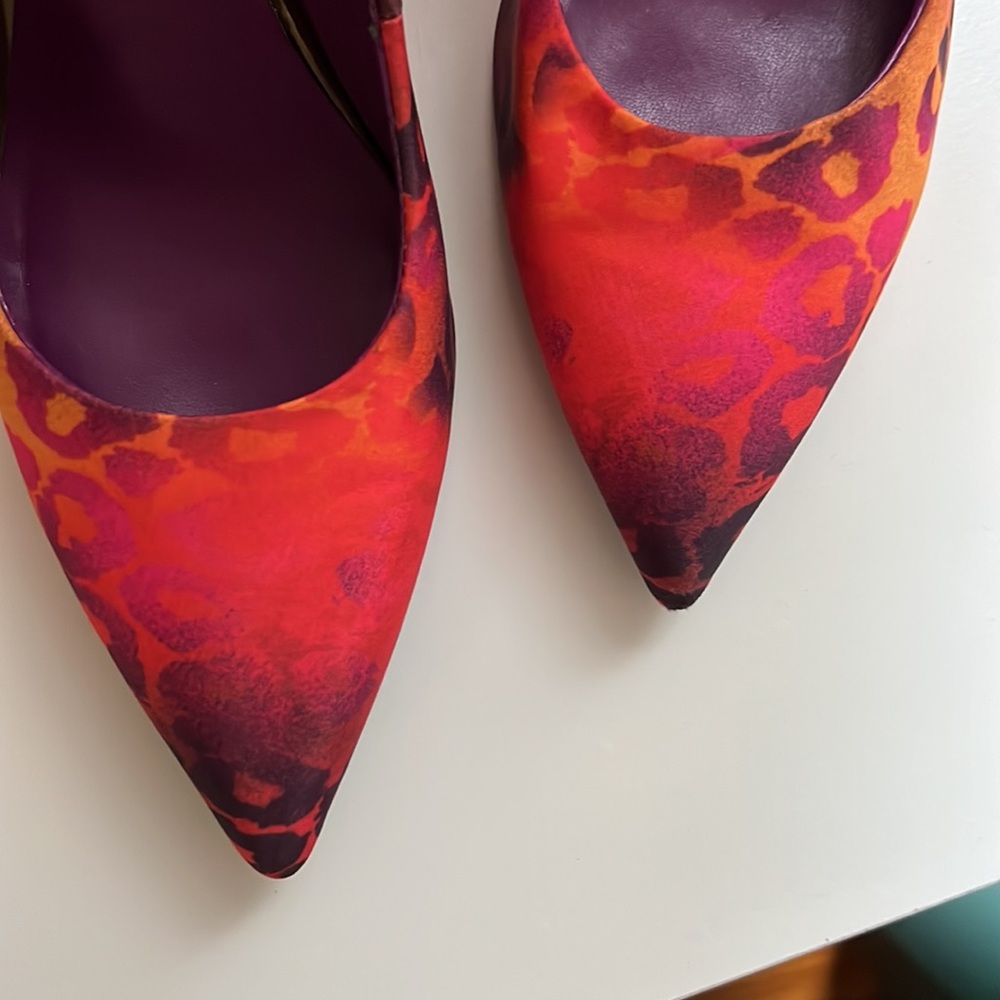 Cheetah print pink, orange and purple heels from Nine West size 8.5 - Picture 2 of 5